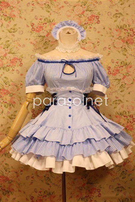 パラソルネットメイド服 青 パラソルネット メイド服