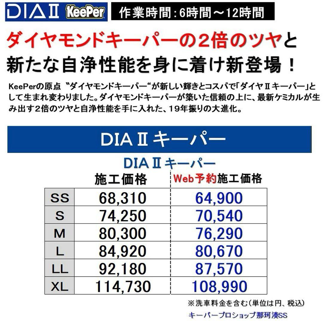 茨城県ひたちなか市のキーパープロショップ那珂湊SSオリジナルのダイヤⅡキーパー価格表