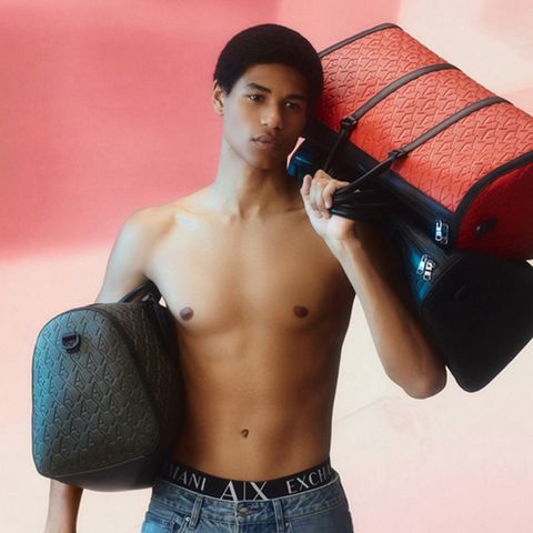 新品【A|X アルマーニ エクスチェンジ】ラインストーン　ブラックデニムスカート ARMANI EXCHANGE（アルマーニエクスチェンジ）の「【A|X アルマーニ