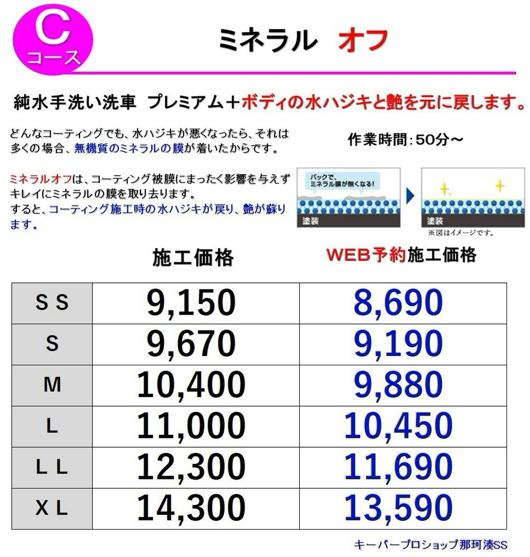 一番キレイになる手洗い洗車　純水手洗い洗車Cコース　茨城県　ひたちなか市　那珂湊SS