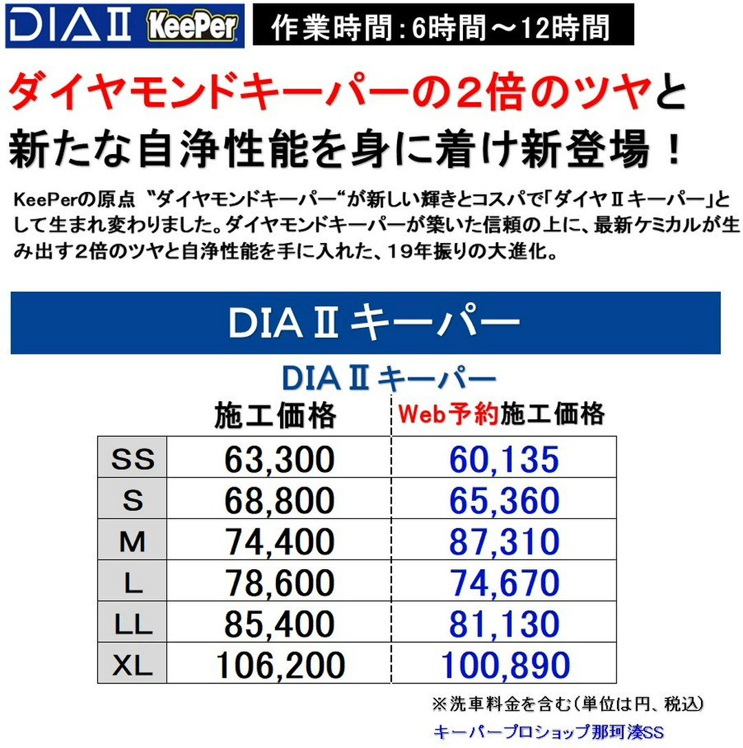 ダイヤⅡキーパー価格表